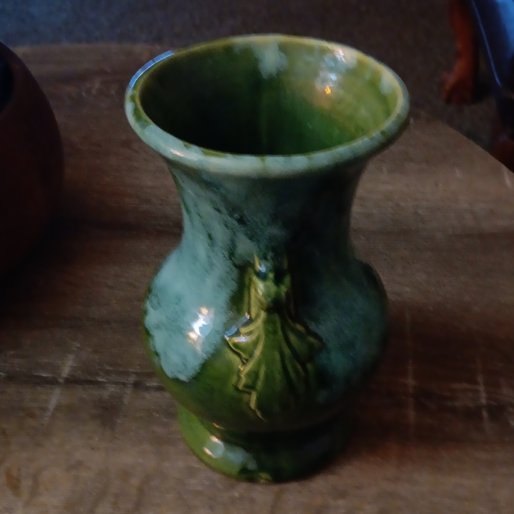 Vintage Brush Pottery Lava Vase - Picture 4 of 6